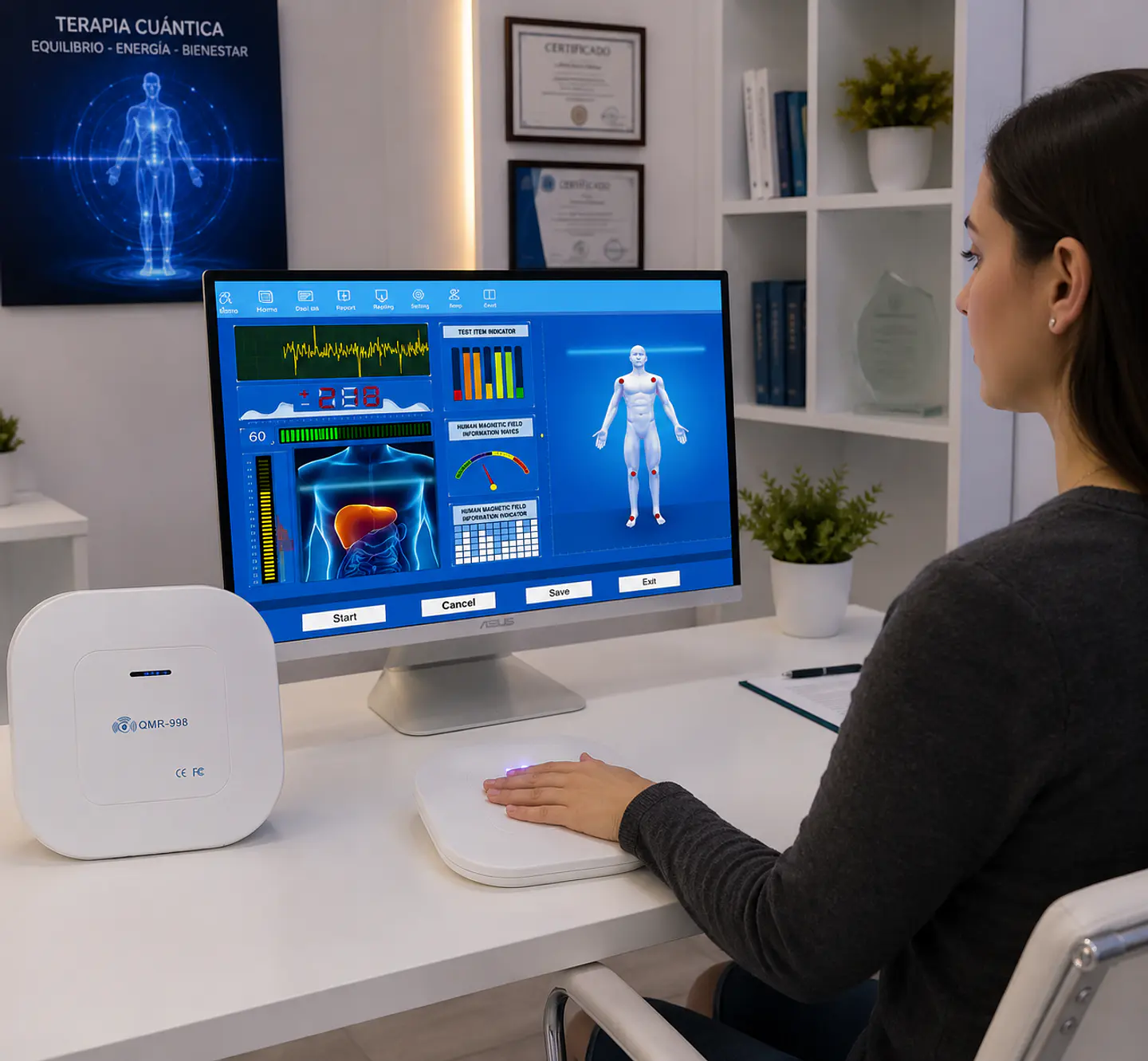 Analizador Cuántico de Mano 2026 | Compacto Sensor de Palma 62 Reportes 2