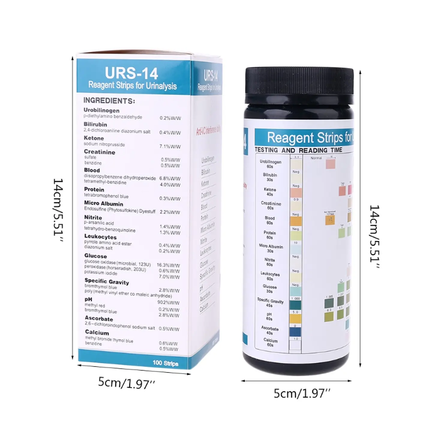 Tiras Medidoras de Uroanálisis | Orina 14 Parámetros, 100 Tiras 6