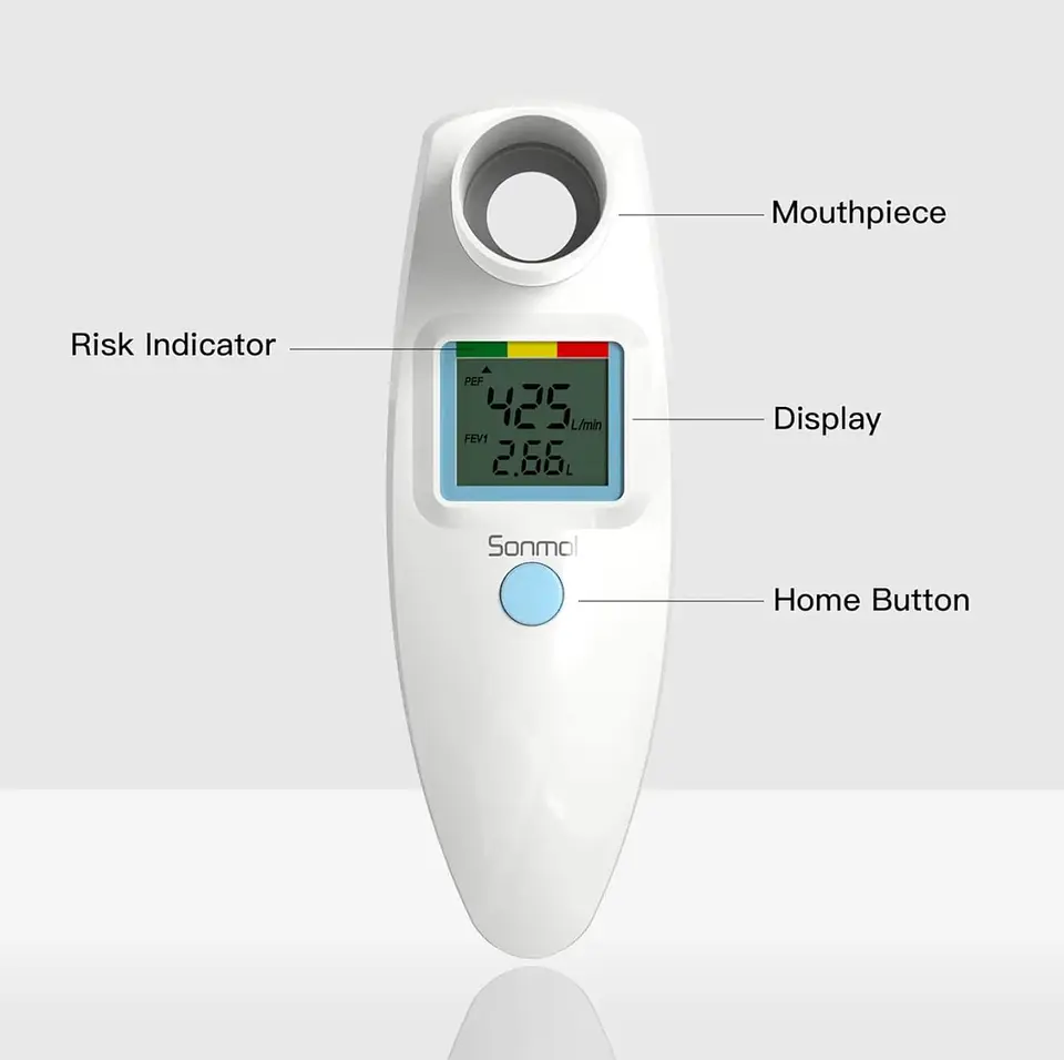 Espirómetro Digital Portátil | Medidor de Flujo Respiratorio PEF y FEV1 8