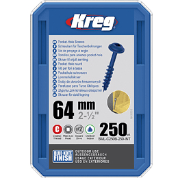 KREG SML-C250B-250-INT 64mm BlueKote Washer Head Screws 250pk