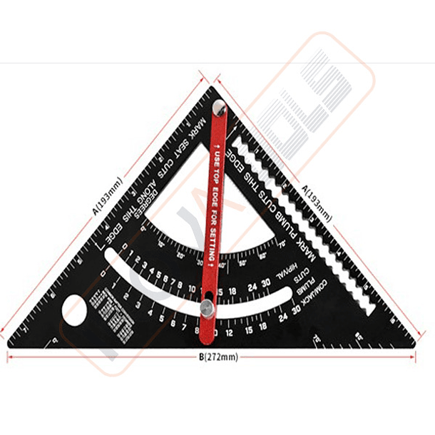 Regla Triangular Ajustable Aluminio 1