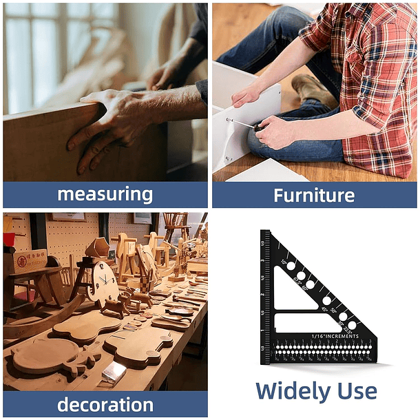 Regla cuadrada multiángulo 3D Metrica 10
