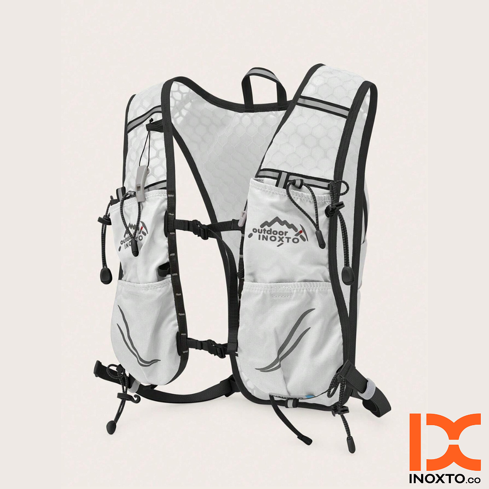 Chaleco de Hidratacion INOXTO Climber 5L. Blanco.