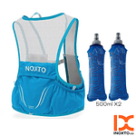 Chaleco de Hidratacion INOXTO TopSpeed Space 3.5L. Azul + 2 Soft Flasks ALIVE de 500ml.