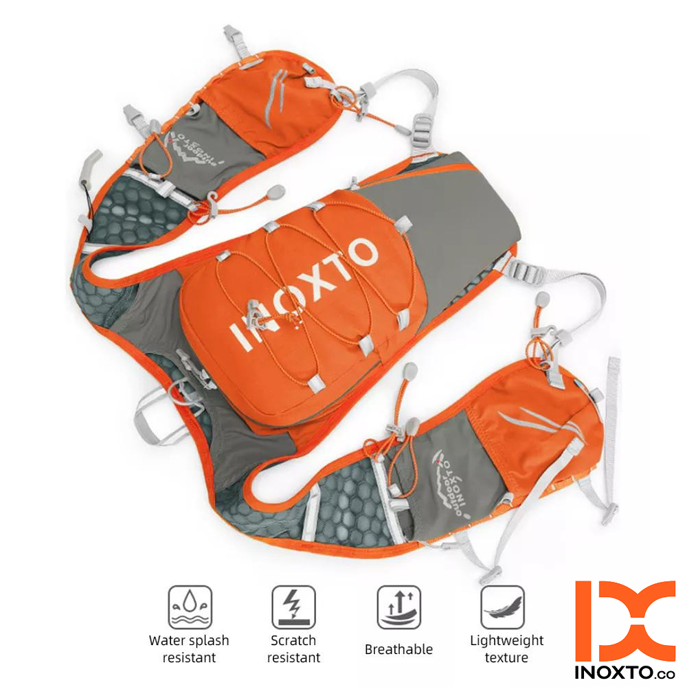 Chaleco de Hidratacion INOXTO Climber 5L. Gris + Vejiga 1.5L.