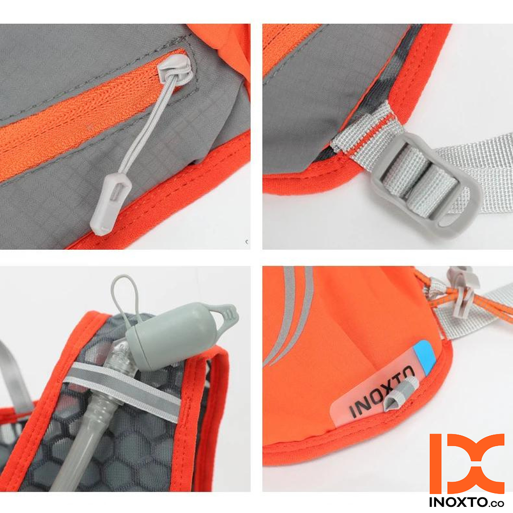 Chaleco de Hidratacion INOXTO Climber 5L. Blanco + Vejiga de Hidratacion 1.5L.