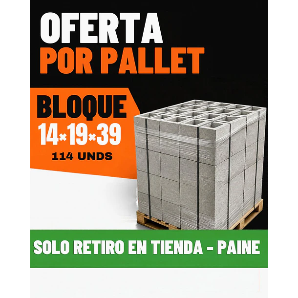 PACK BLOQUES 14X19X39 - 114 UND