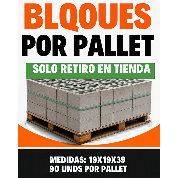 PACK BLOQUES 19X19X39 - 90 UND