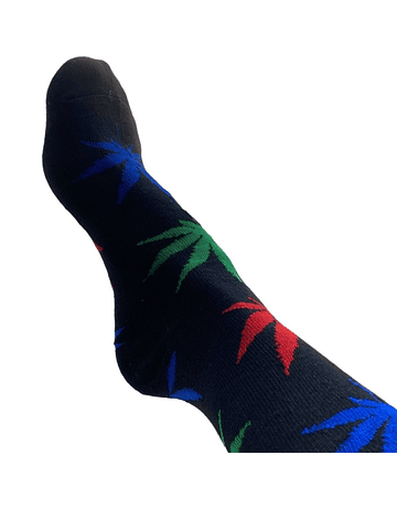 Cannabis Socks Unisex Black 40cm 