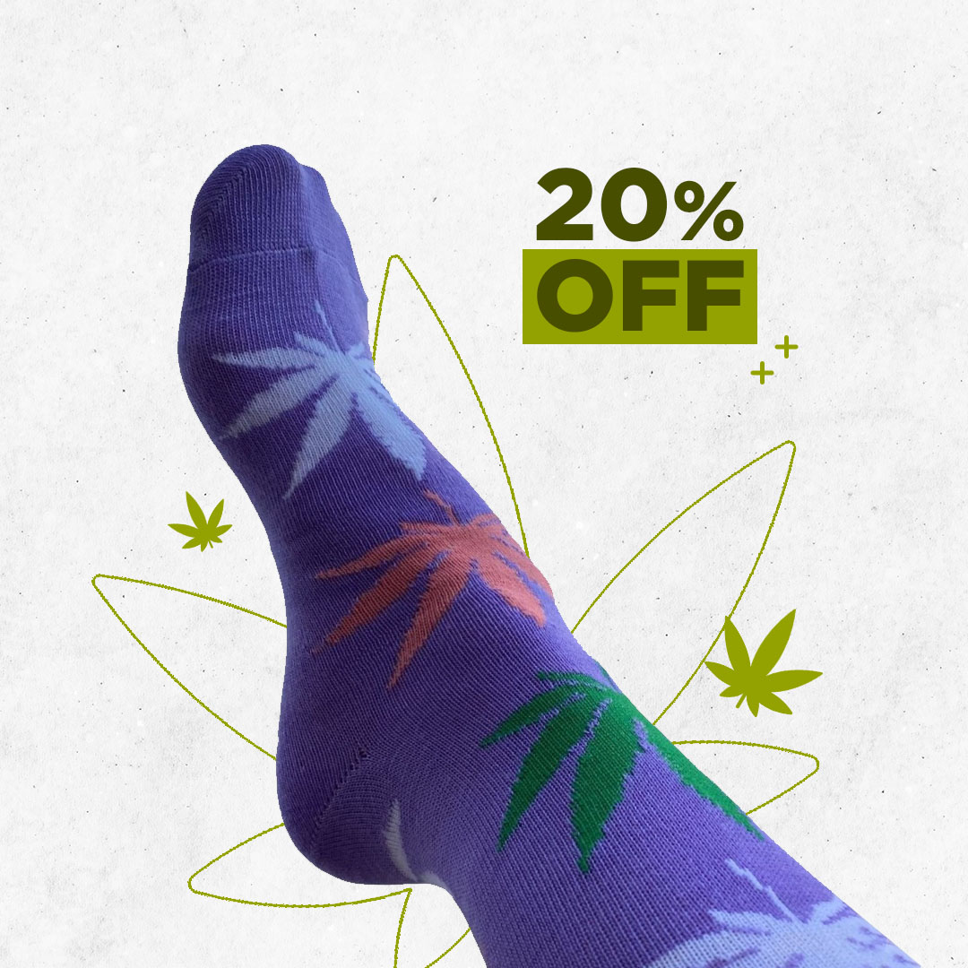 Cannabis Socks Unisex Purple 40cm 