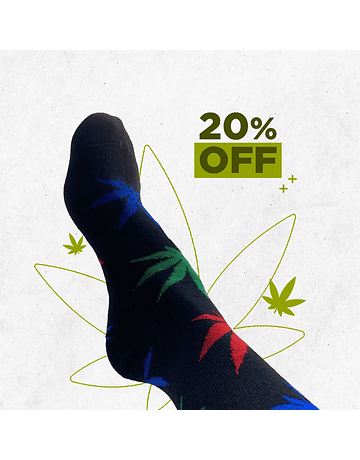 Cannabis Socks Unisex Black 40cm 