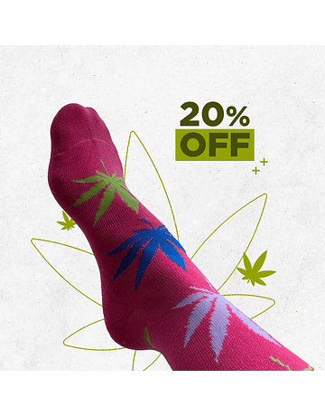 Cannabis Socks Unisex Pink 40cm 