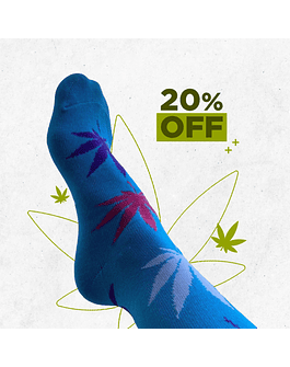 Cannabis Socks Unisex Blue 40cm 