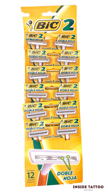 Afeitadora Desechable Bic doble hoja pack 12 un.