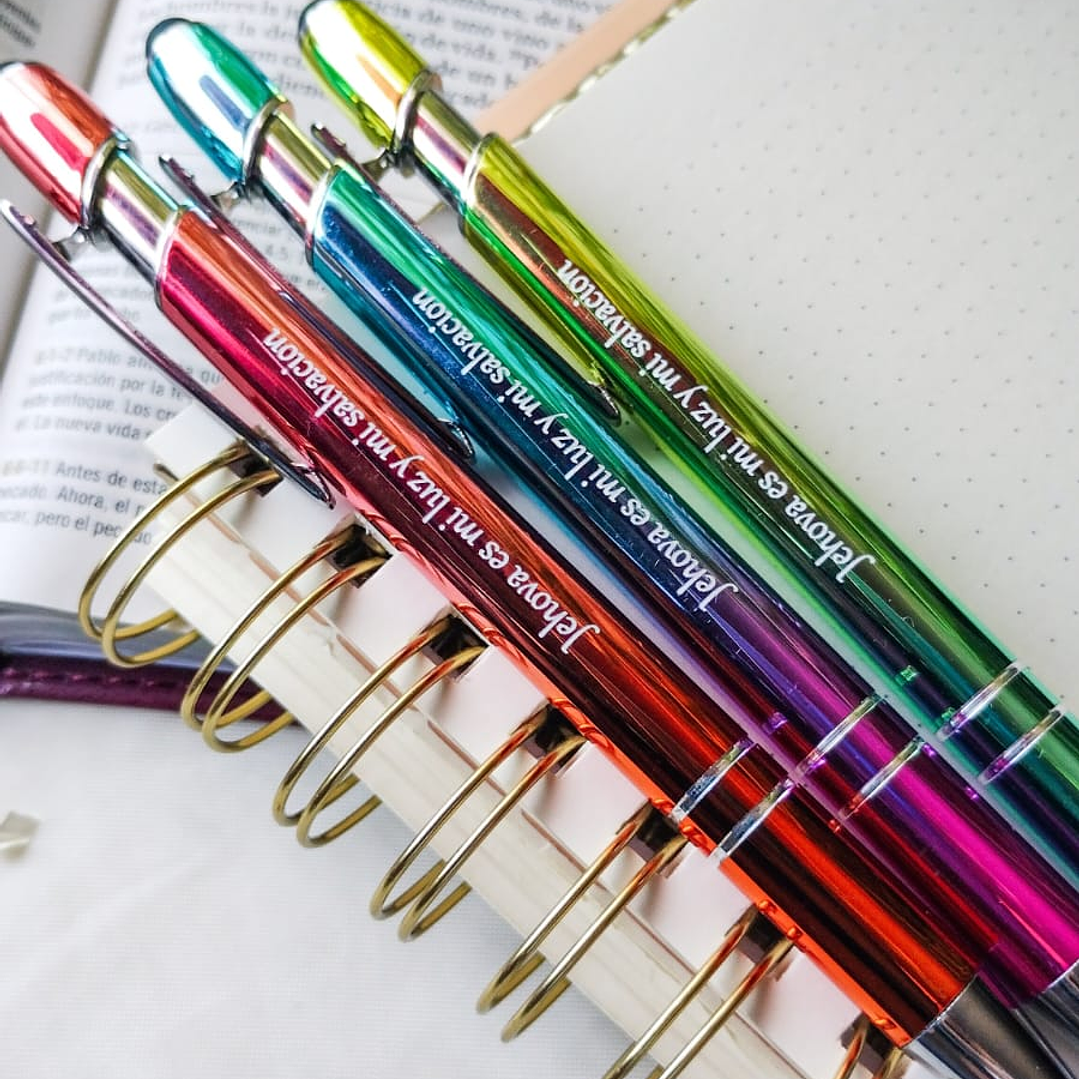 Lapicera Retráctil Metálica “Jehová es mi luz y mi salvación” 1