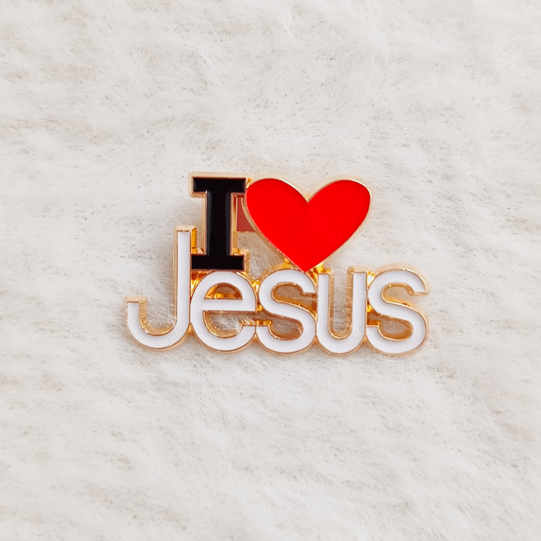 Pins I ❤️ Jesus plateado / dorado 2