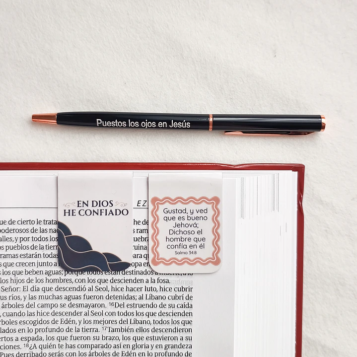 Mini Set para Varón – Lapicera + 2 Marcapáginas Magnéticos 1
