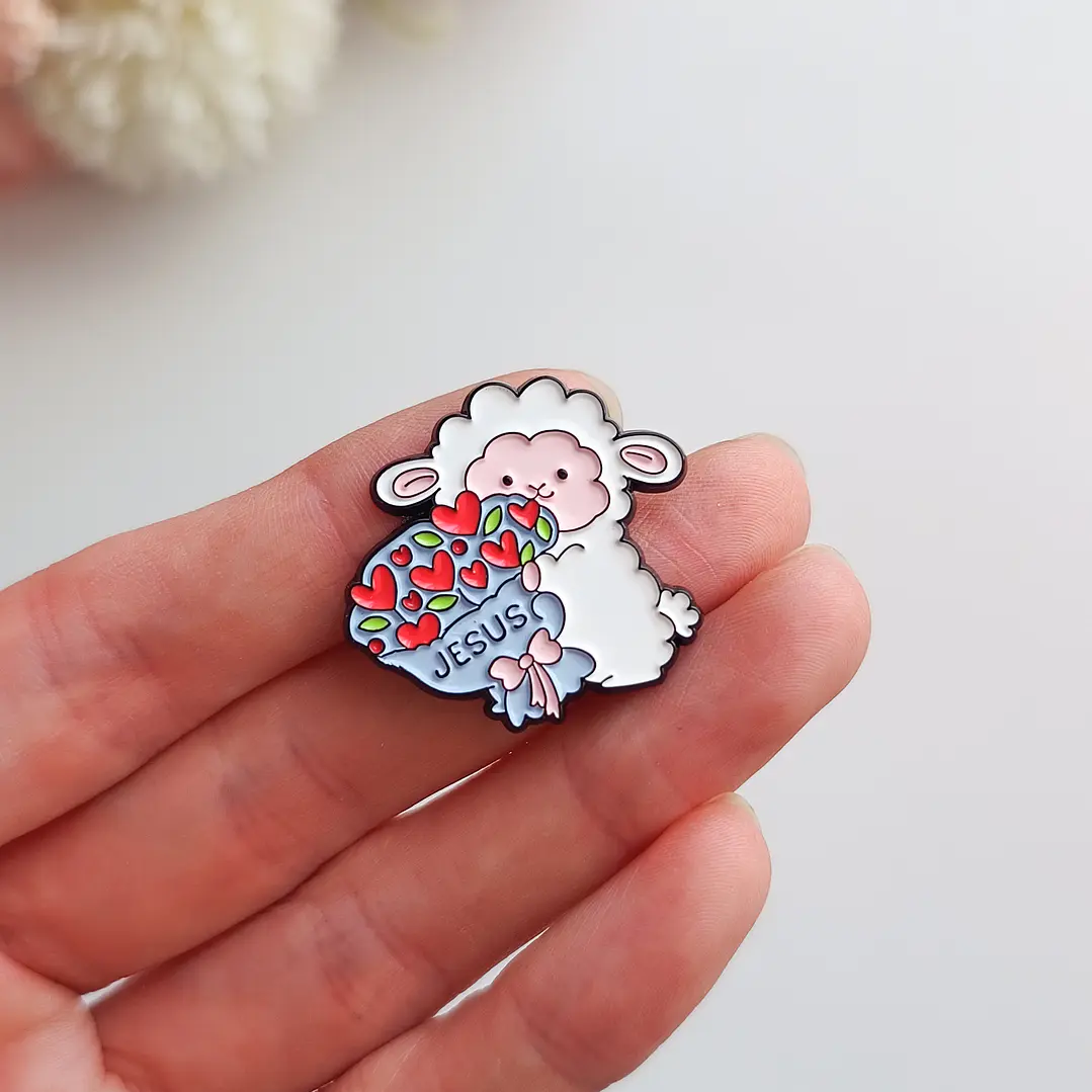 Pins Ovejita con ramo 1