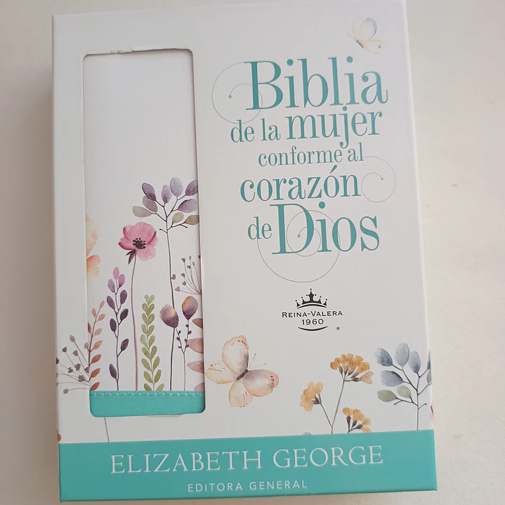 Biblia de la Mujer Conforme al Corazón de Dios – Reina Valera 1960, Tapa Imitación Piel blanca floral 2