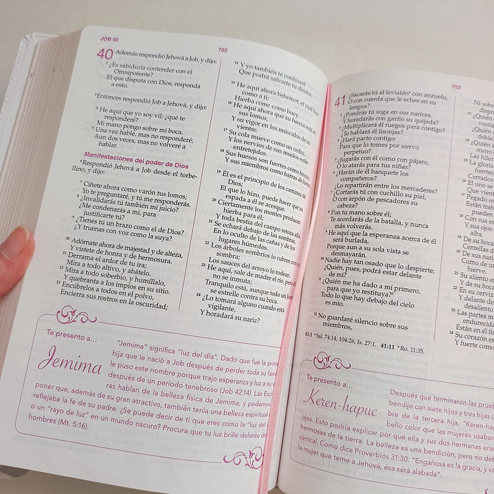 Biblia de la Mujer Conforme al Corazón de Dios – Reina Valera 1960, Tapa Imitación Piel blanca floral 9