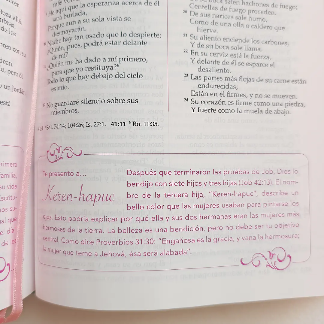 Biblia de la Mujer Conforme al Corazón de Dios – Reina Valera 1960, Tapa Imitación Piel blanca floral 11