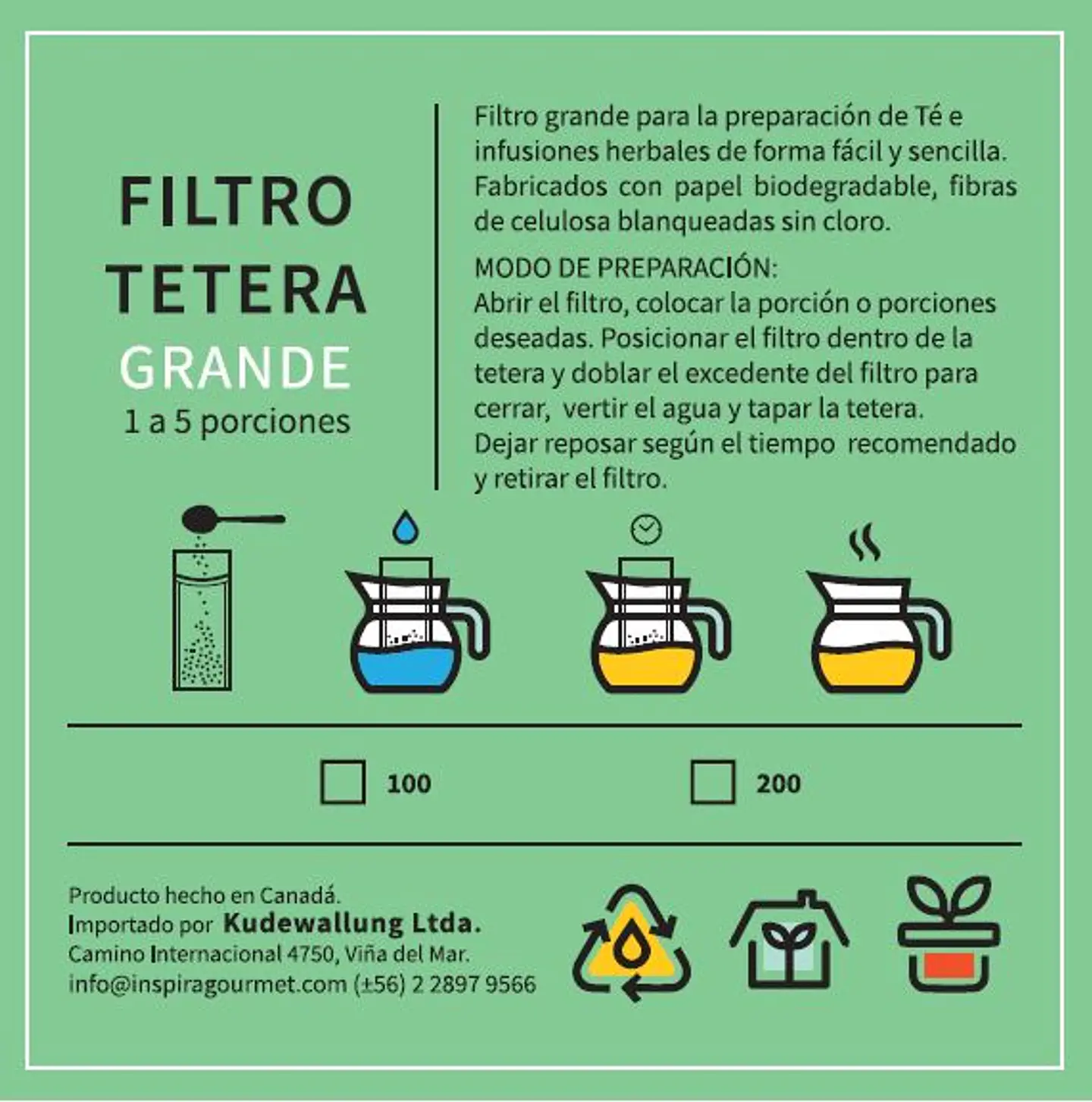 Filtro Tetera o Tazón 100 Unidades 1
