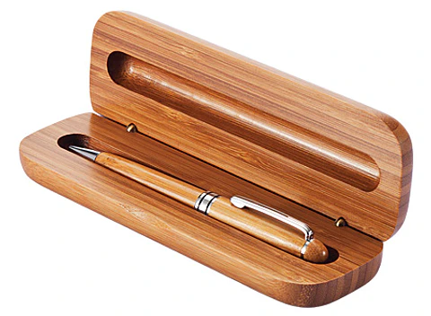 Set Bolígrafo Estuche de Bamboo 50 unidades Grabado o Impreso