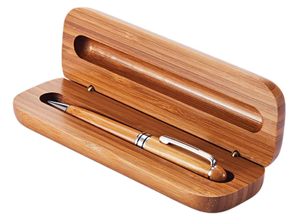 Set Bolígrafo Estuche de Bamboo 50 unidades Grabado o Impreso 1