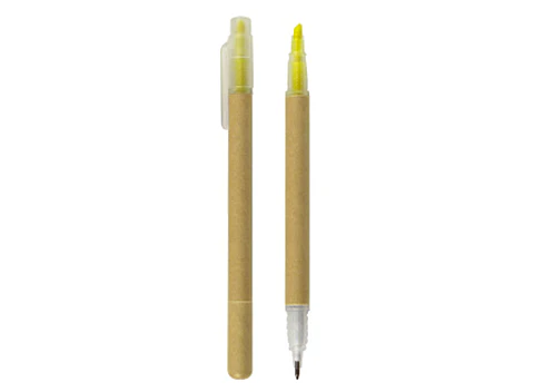 Bolígrafo/Destacador Ecológico 100 unidades con logo full color