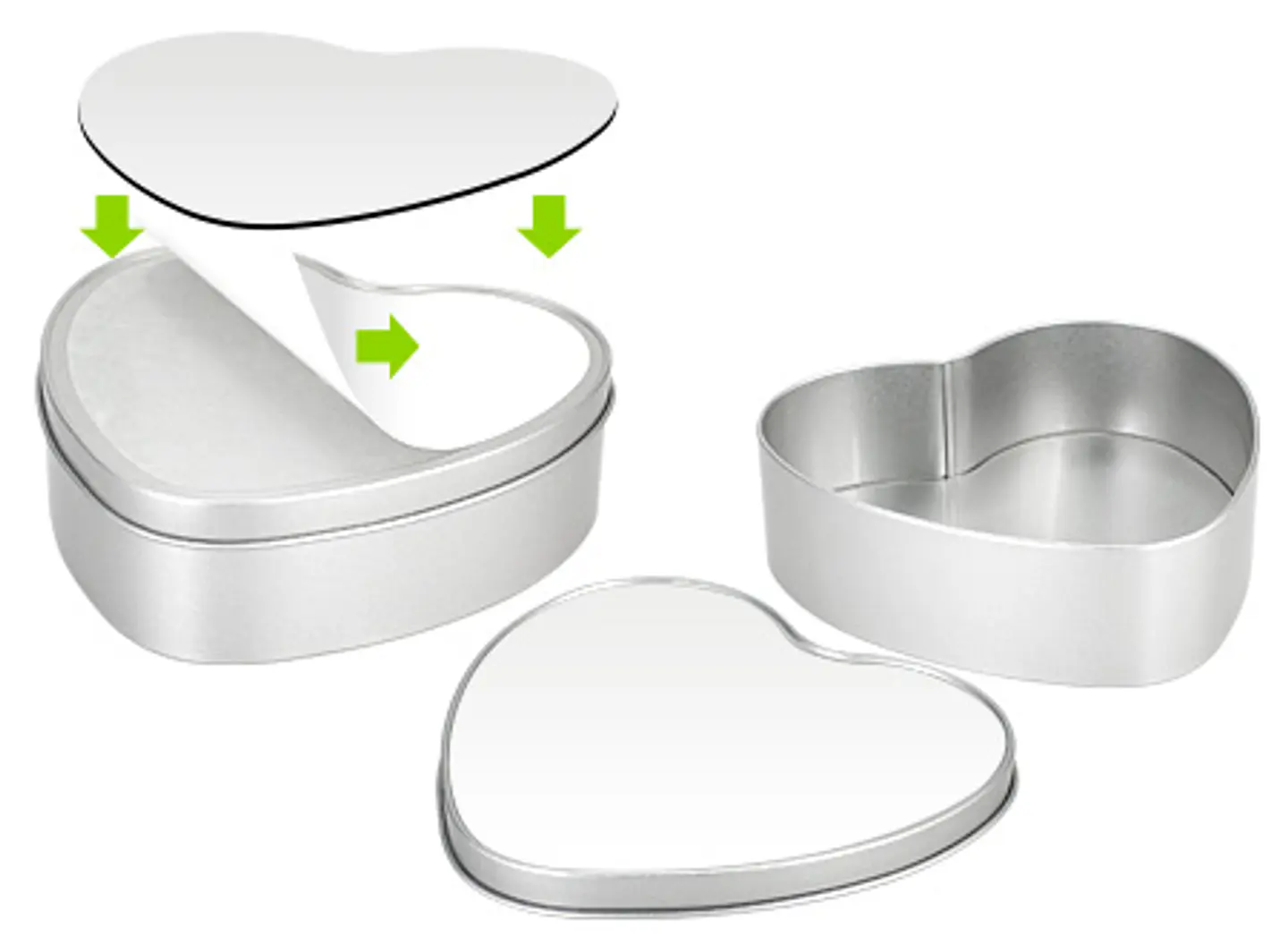 Caja Metálica Corazón Sublimación 3