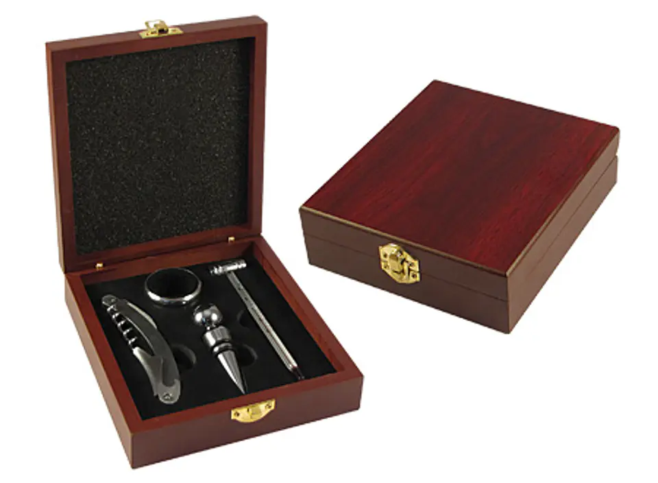 Set de Vino en Caja de Madera 1