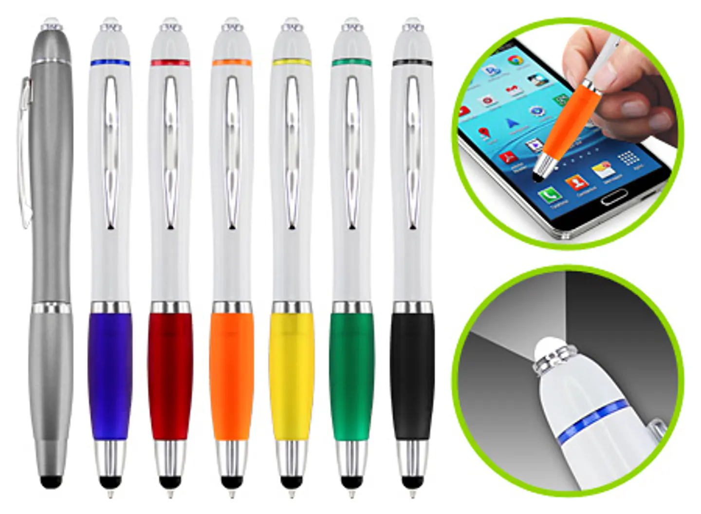 Bolígrafo Wind Stella LED 100 unidade con logo full color 1