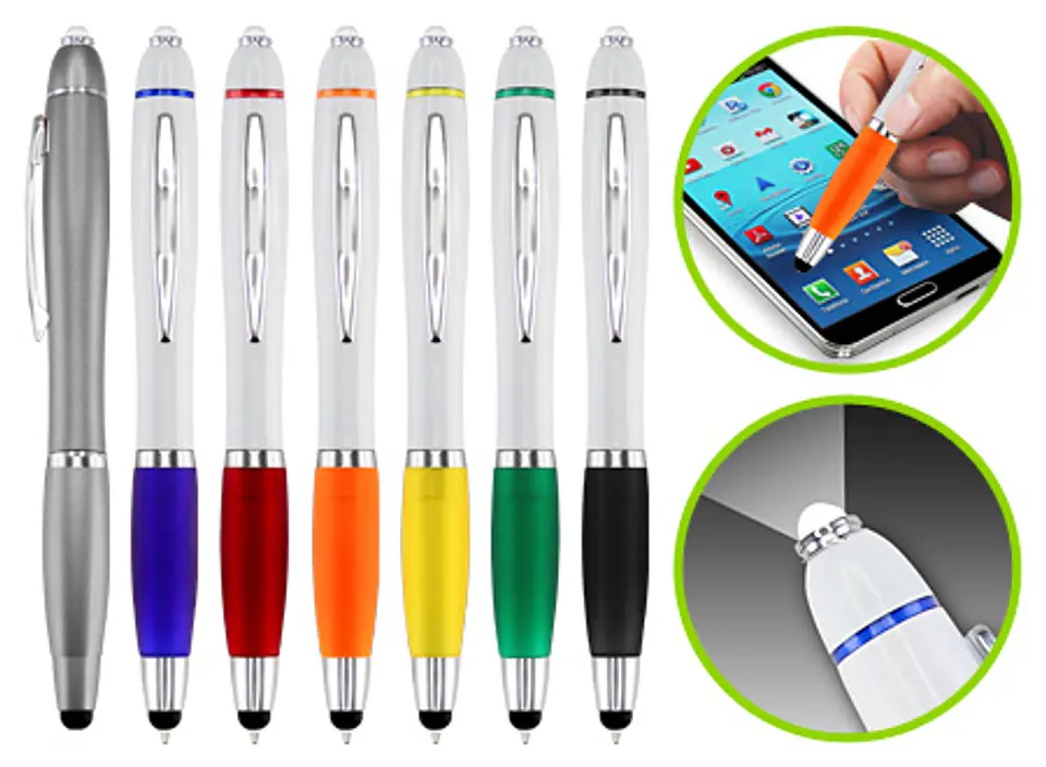 Bolígrafo Wind Stella LED 100 unidade con logo full color 1
