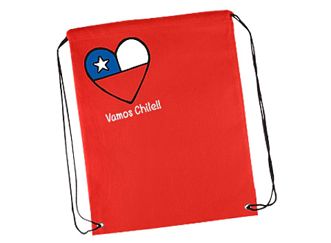 Mochila tipo Morral Vamos Chile!! 34 x 44 cm.