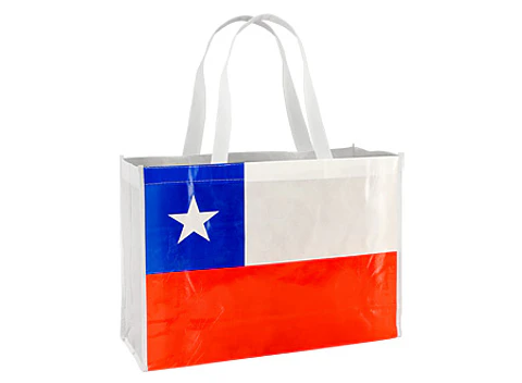 Bolsa TNT Bandera Chilena 40 x 30 x 12 cm.
