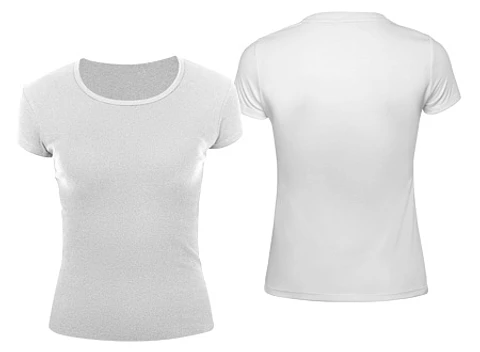 Polera BLANCA con estampado vinilo (28x22 cm.) 1 color 