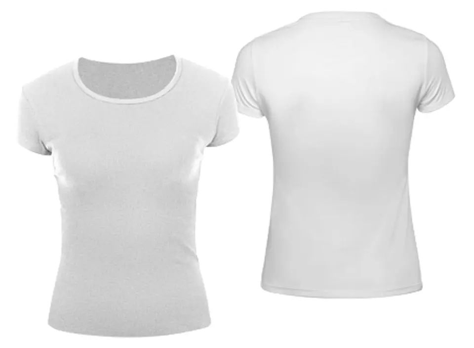 Polera BLANCA con estampado vinilo (28x22 cm.) 1 color  2