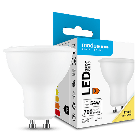 LÂMPADA LED 7W GU10 110º 2700K (700 LÚMENS) 1