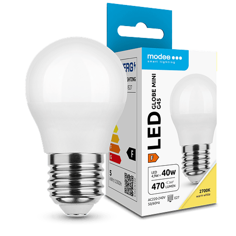 LÂMPADA LED GLOBO MINI G45 4.9W E27 180º 2700K (470 LÚMENS) 1