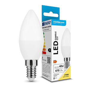 LÂMPADA LED VELA C37 4.9W E14 200º 2700K (470 LÚMENS) 