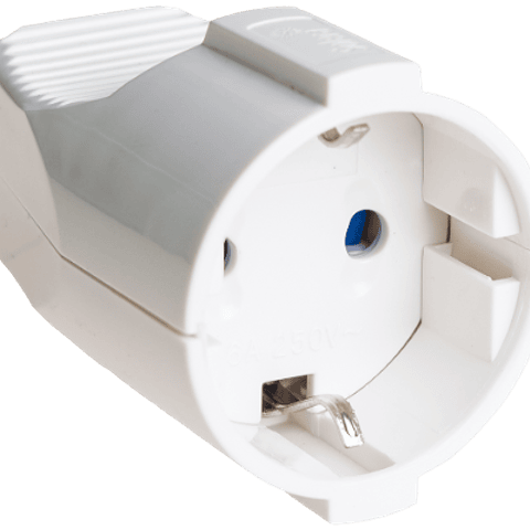 Tomada 2P + E, 16A 250V ~. Cor branca Solera 1