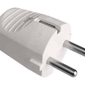 Ficha 2P + E, 16A 250V ~. Cor branca