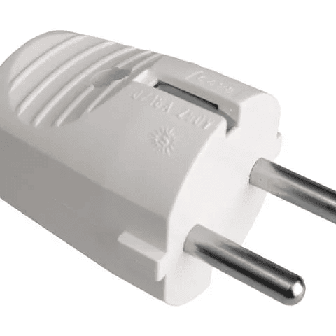Ficha 2P + E, 16A 250V ~. Cor branca 1