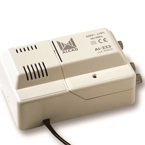 Amplificador de Interior 2 saídas CATV (RP 65MHz) AI-223 série 904 ALCAD 1