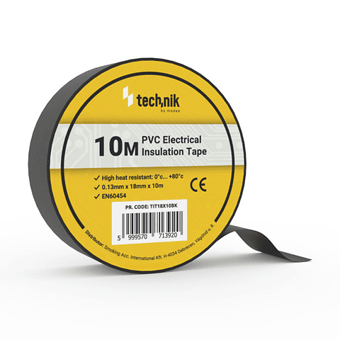 FITA ISOLADORA 0.13MMX18MMX10M PRETA TECHNIK 1