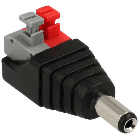 Ficha Dc macho saída +/- de 2 terminais c/molas  1