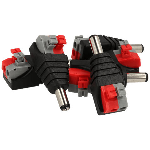 Ficha Dc macho saída +/- de 2 terminais c/molas  3