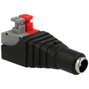 Ficha Dc fêmea saída +/- de 2 terminais c/molas