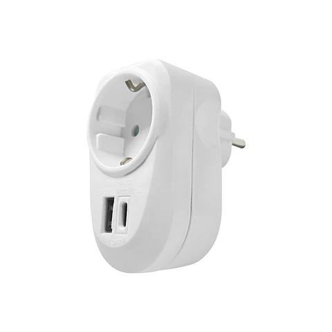 ADAPTADOR PROFISSIONAL 1 SAÍDA USB-A+C 16A 2
