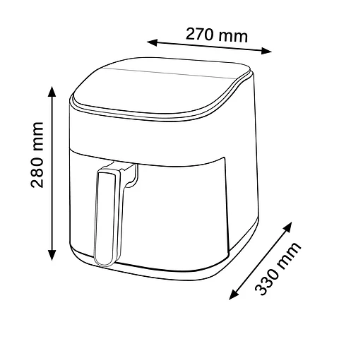 Air Fryer Sara Touch 6,5L Fritadeira de Ar Preta 3